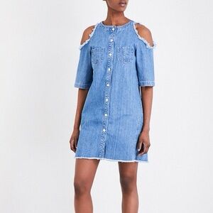 Maje Raki Cold Shoulder Button Denim Mini Dress size 3
